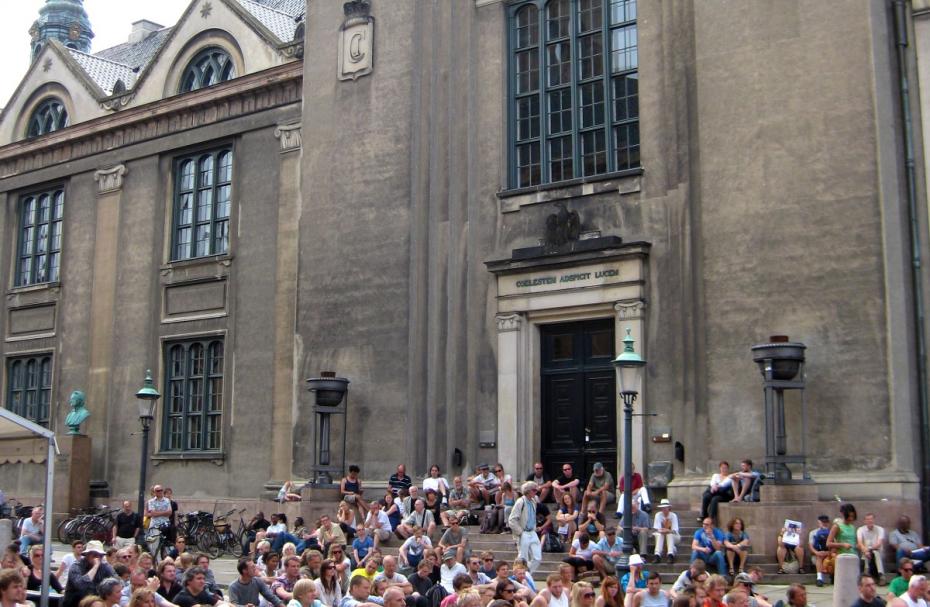Entrance to the Ceremonial Hall on Central Campus, University of Copenhagen. Plans to hire in 2014