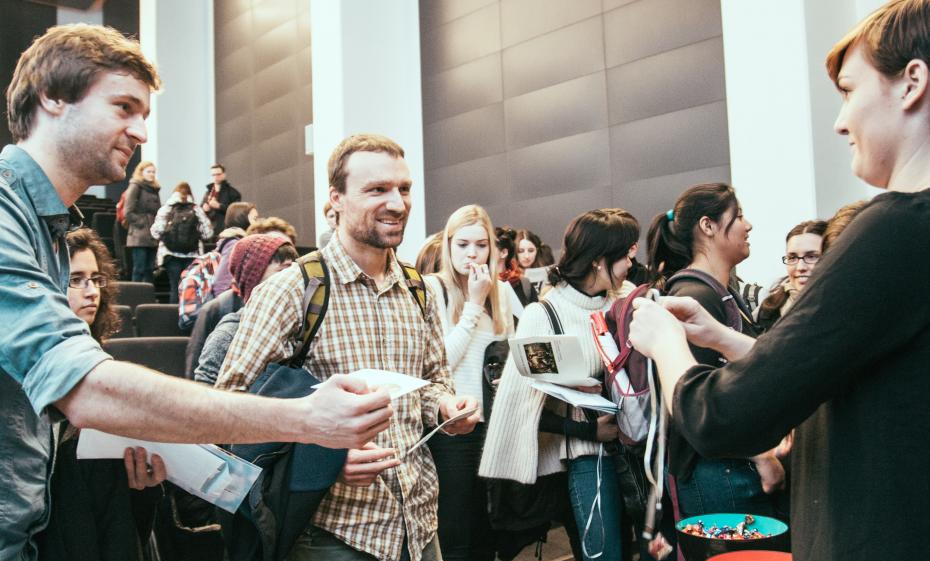 New exchange students at a recent orientation meeting. We asked them about their first impressions