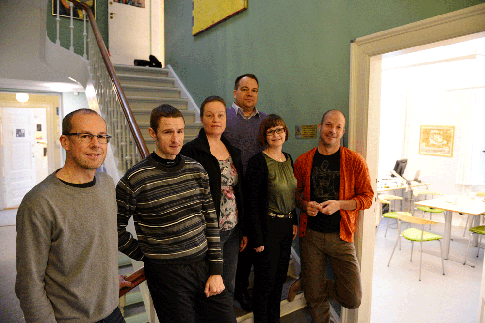 MSO-PROFESSORER - Fra venstre: Anders Primé, Lars Nybo Nielsen, Marianne Ellegaard, Ian Bearden, Karen Skriver og Andreas de Neergaard. 