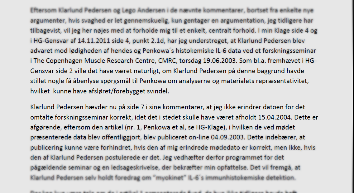 BILLEDMANIPULATION - Galbo skriver, at han advarede Klarlund om lødigheden af Penkowas muskelfarvninger allerede i 2003.