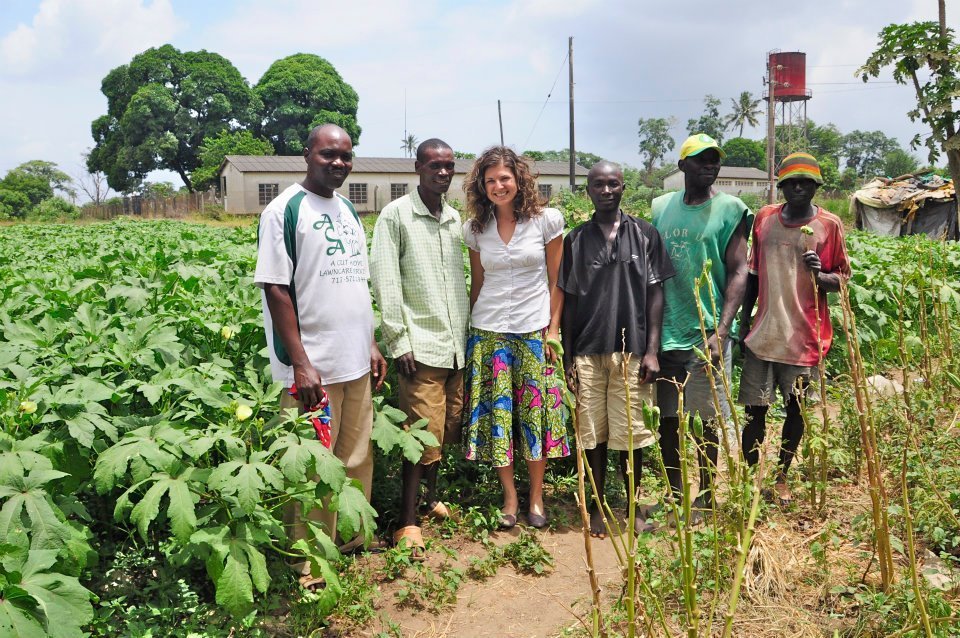 Afton Halloran in Tanzania, performing fieldwork in urban farming for her Master's 