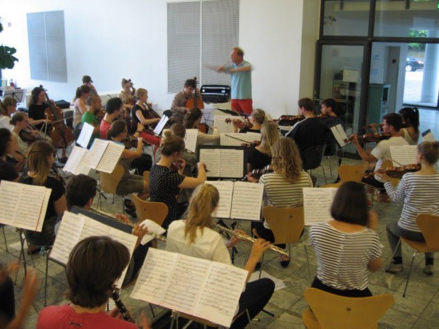 University of Copenhagen's in-house orchestra Symfuni rehearsing