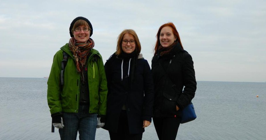 Birgit (left) with friends in Copenhagen. 