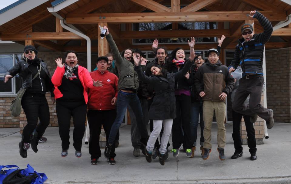 Lene, Danish exchange student, on the left. Getting everyone to jump at the right time for this photo must have been quite a challenge