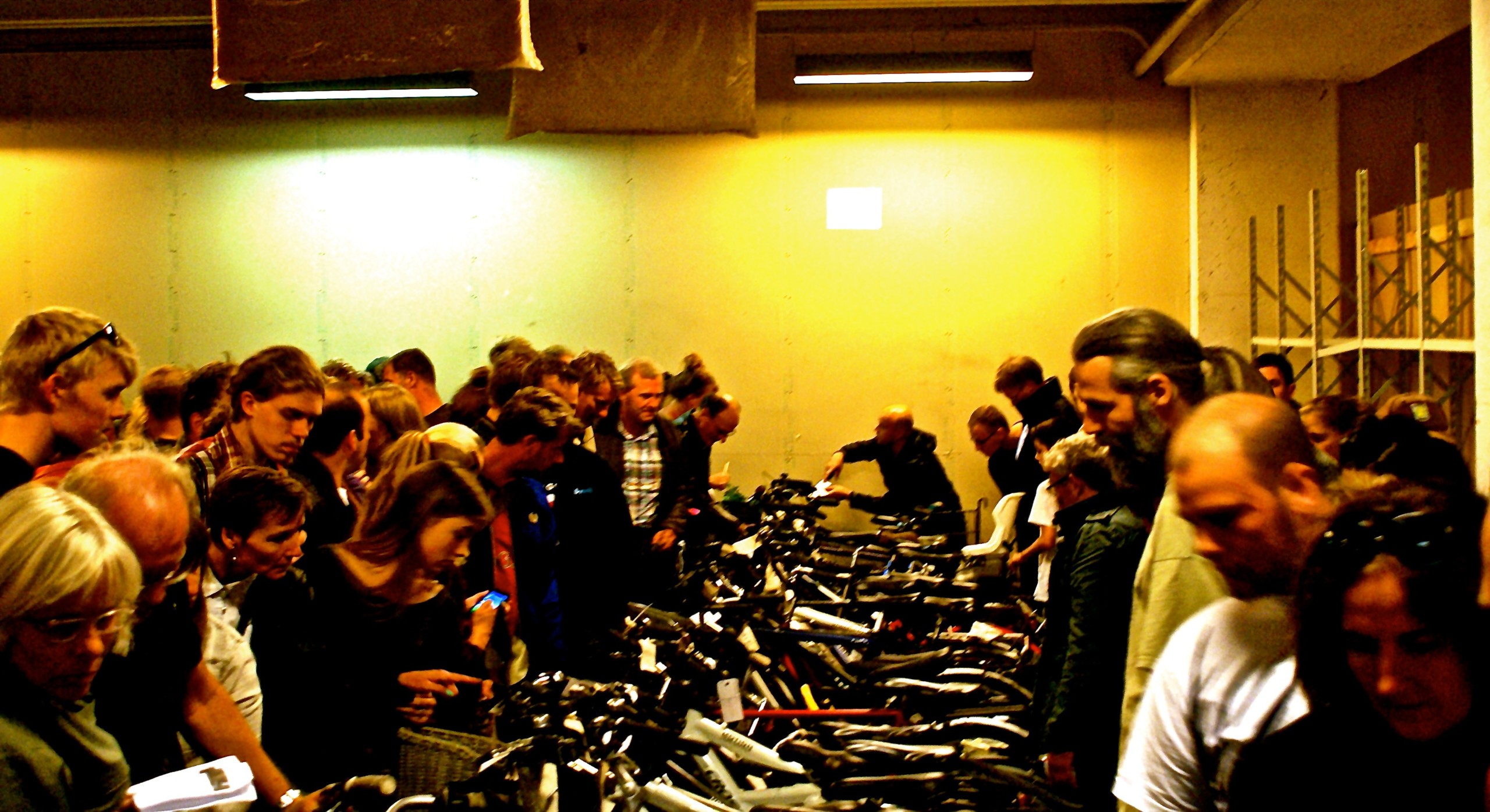 Eyeing the merchandise before the bidding starts