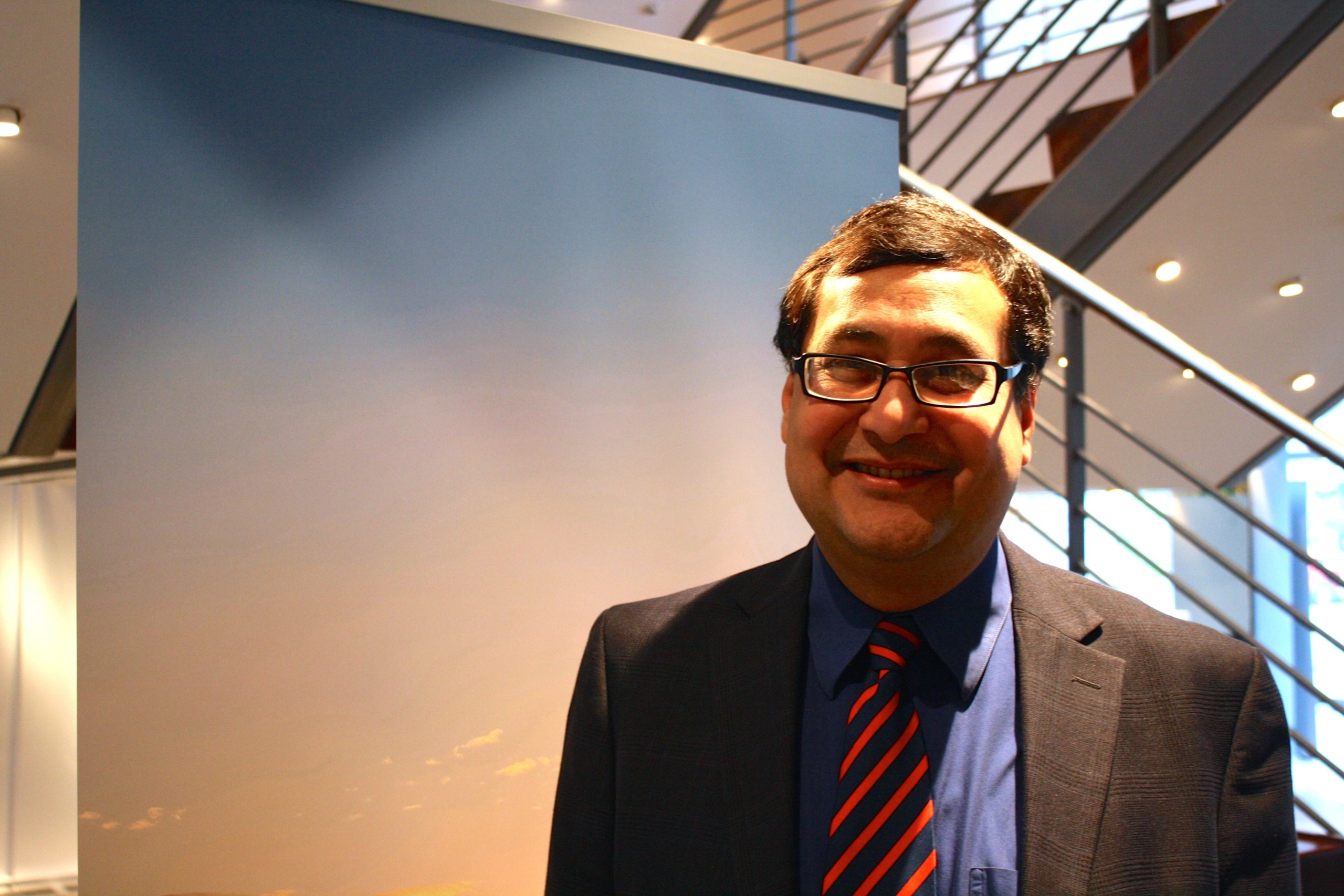Professor Adil Najam from Boston University, at the first plenary session of the IARU 
Sustainability Science Conference. Photo: Rachel Vaden Allison