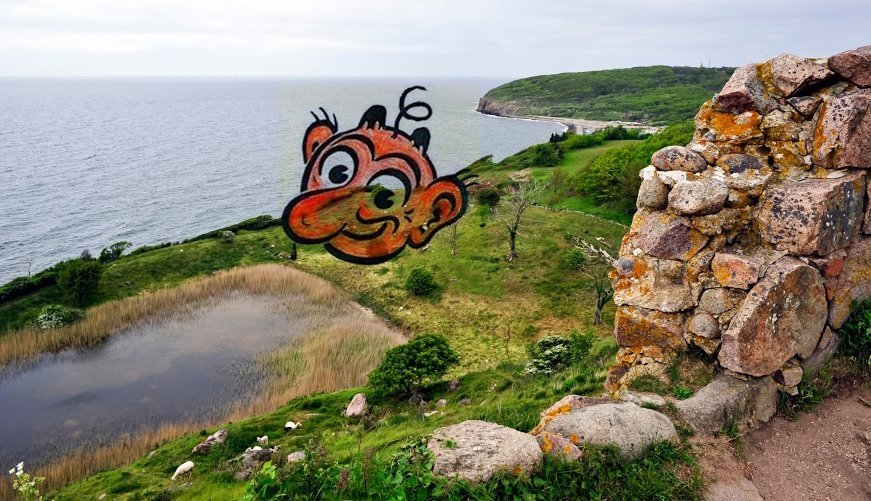 The view from the top of Hammershus castle on the island of Bornholm if you are lucky