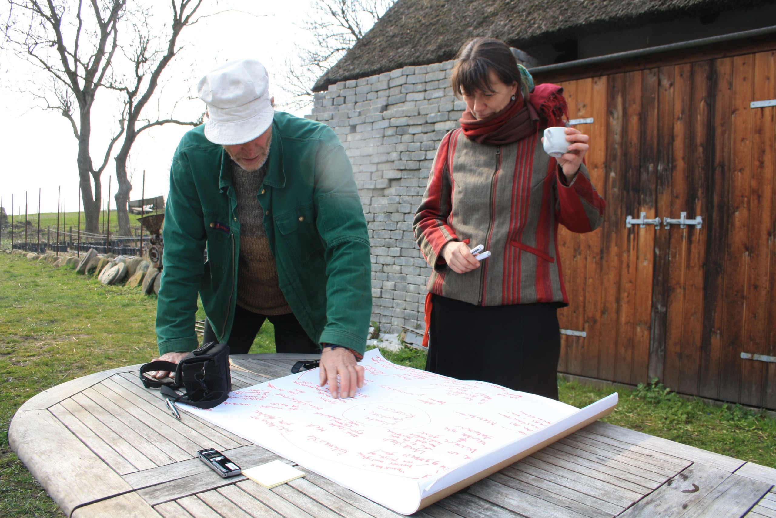 Louise Windfeldt on field work for her PhD project - interviewing one of the stakeholders working with edible biodiversity