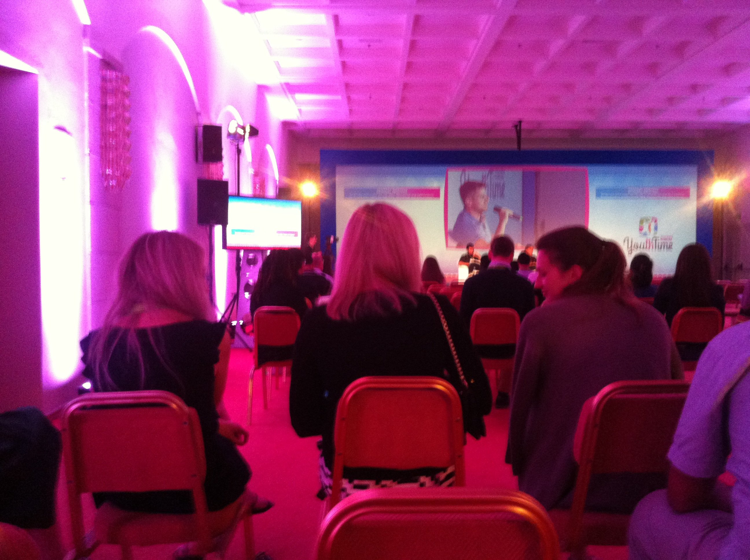 Attendees listen to one of the presentations at the Rhodes Youth Time Forum 2014. 