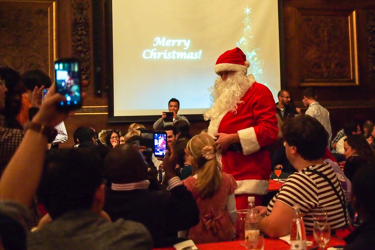 Father Christmas makes an exciting appearance at the ISM Christmas party