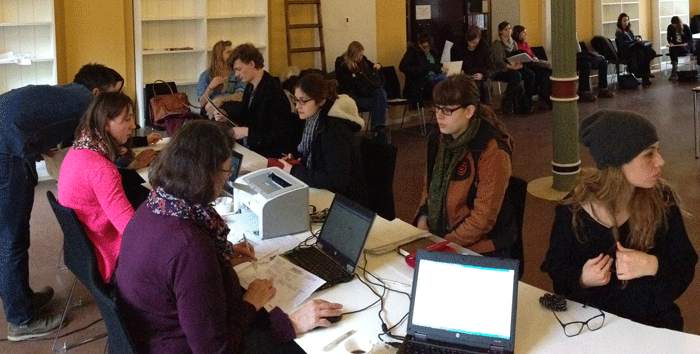 From a smaller paperwork event last year, which took place during opening hours. This year the International House will be a social event with a welcoming and information stands