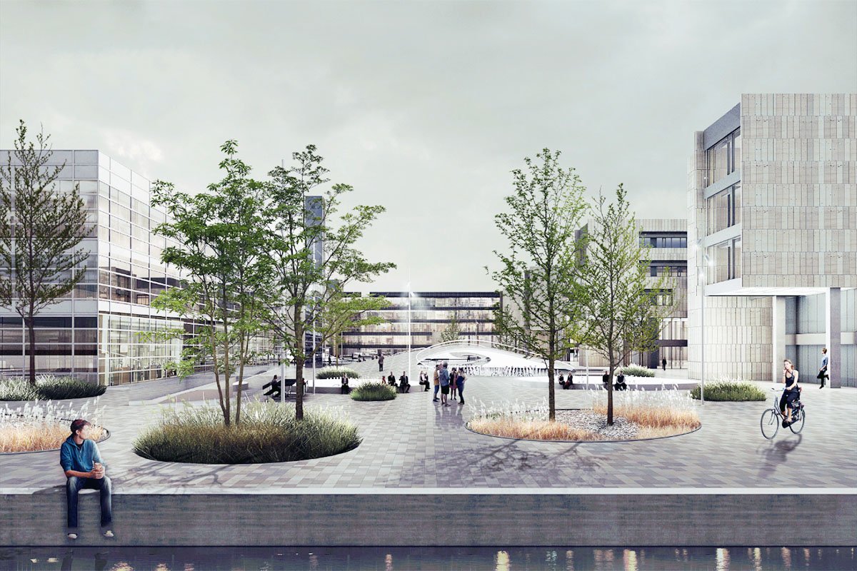 PIMP MIT UNIVERSITET - En åben, arkitekttegnet plads på størrelse med 2,5 fodboldbaner skal afløse det nuværende interimistisk anlagte mellem nye KUA2 og Det Kongelige Bibliotek på Søndre Campus.