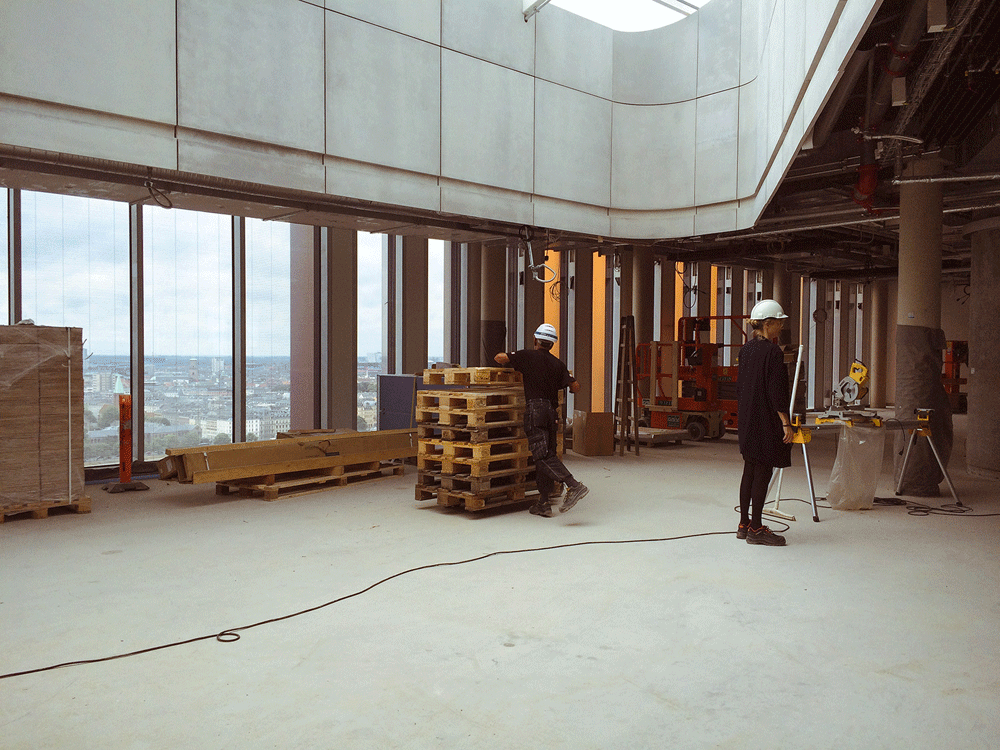 Seventy-five meters above ground, the 15th floor will house the faculty club and VIP meeting rooms. It will be partially open to the public. (Photo: Martina Zamboni).