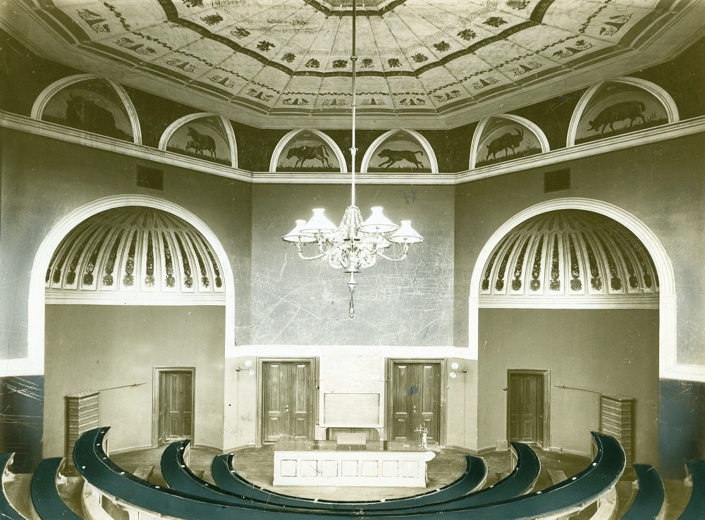 The main lecture hall at Landbohøjskolen in the early 1900s. 