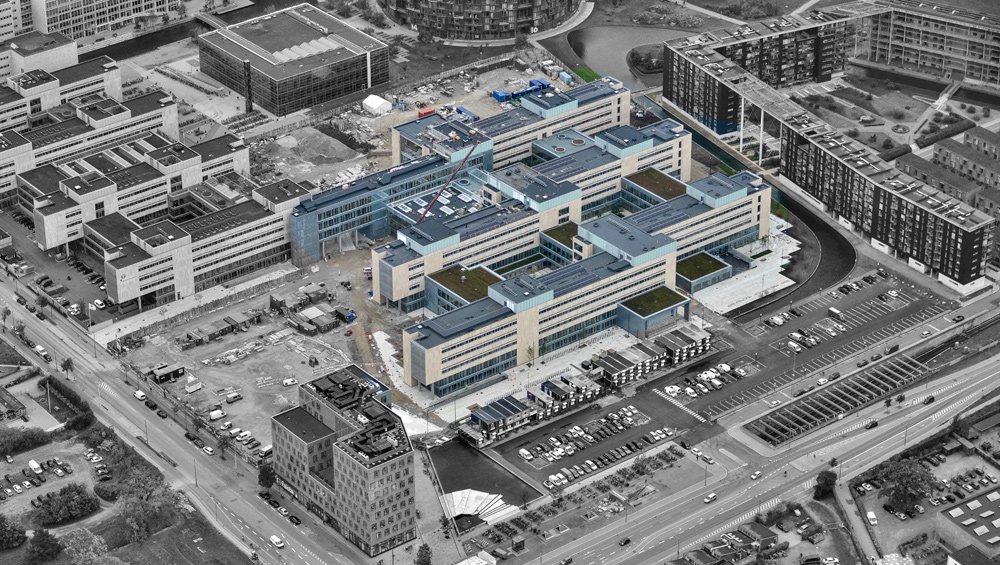 Areal photo of the new KUA3-complex at UCPH's South Campus