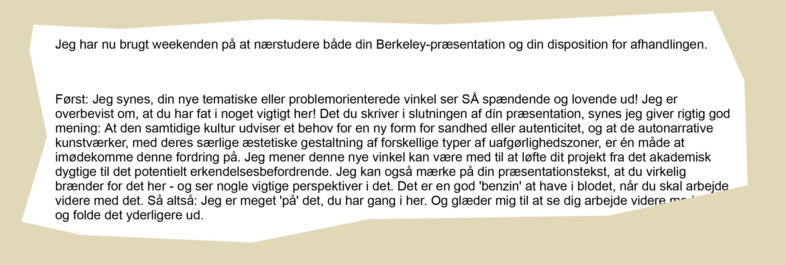 Mail fra Marianne Stidsen til Mette Høeg, marts 2015