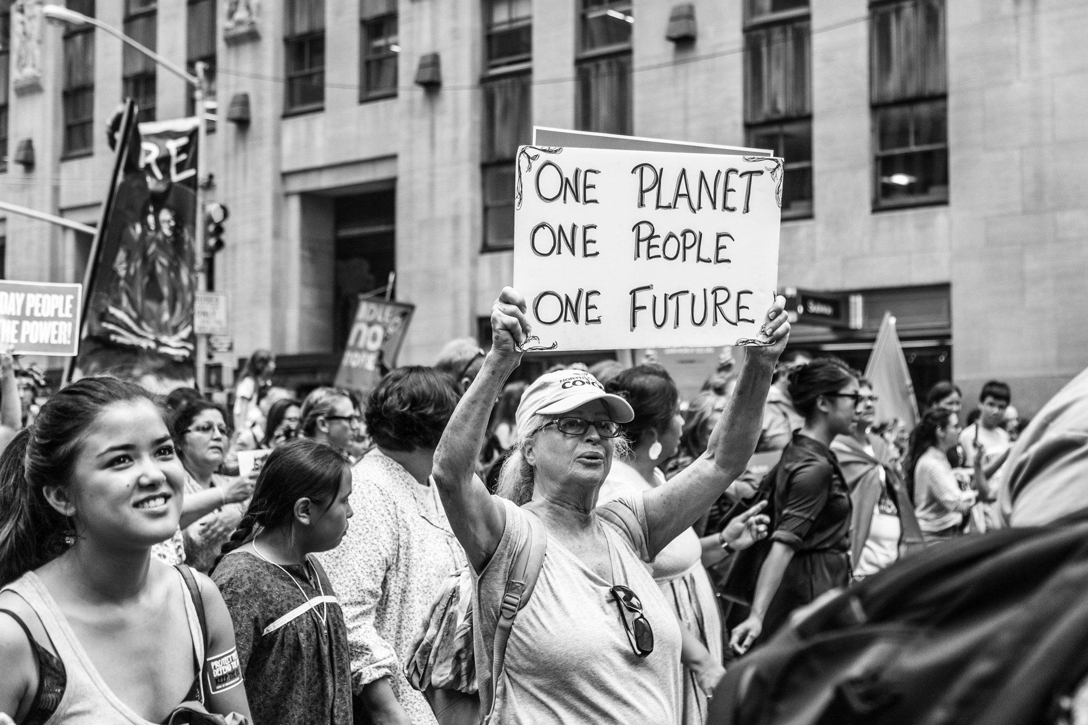 A protest against climate change, in New York in September 2014