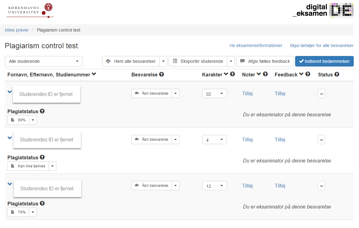 The image above shows an example of a report the examiner and the external examiner receive when a thesis is submitted in Ukrund, the university’s examination system. Each thesis is given a score out of 100 indicating the likelihood that it includes plagiarised text