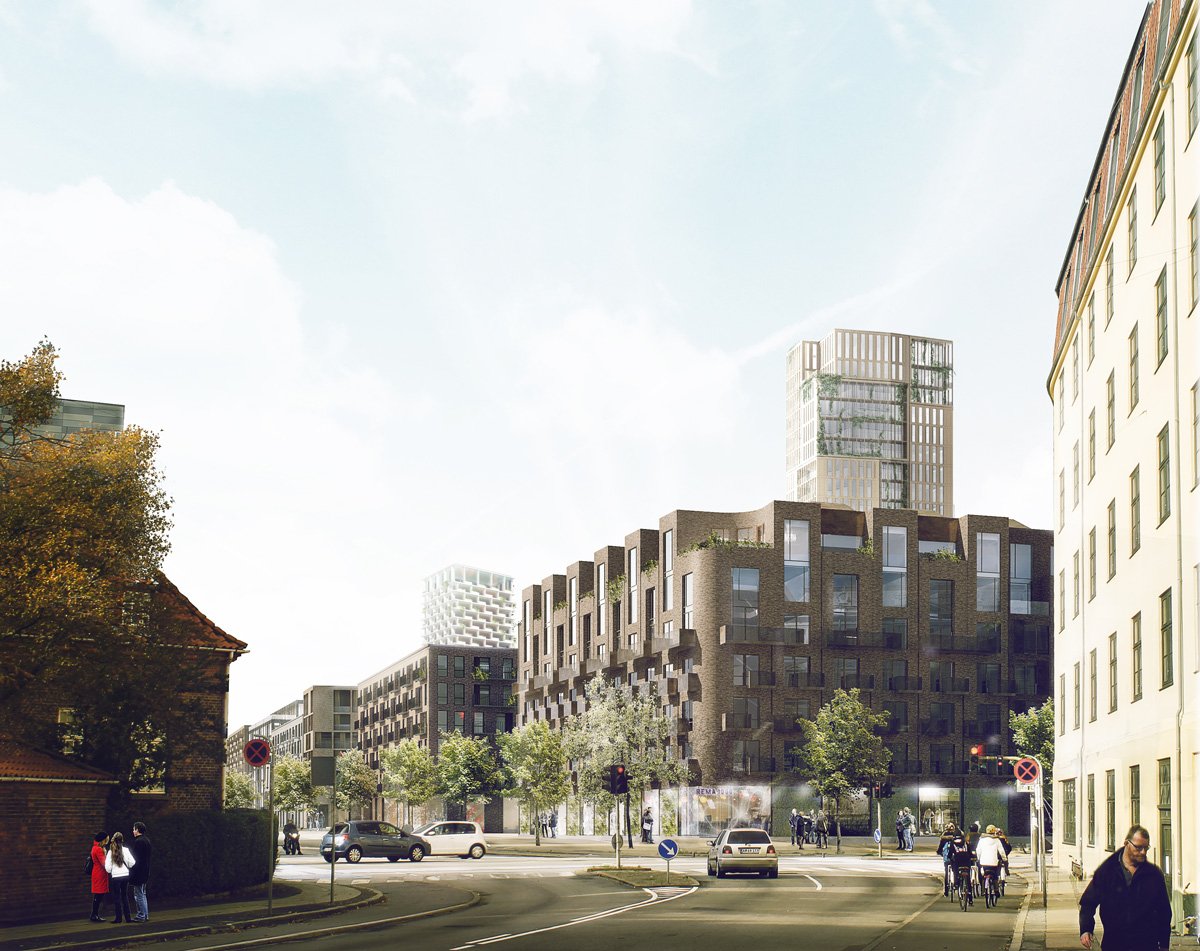 Området, som man forestiller sig det kommer til at se ud, set fra øst.