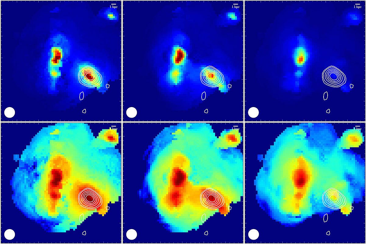 The galaxies that are floating together span over 100,000 light years in breadth. The image itself, as an artistic expression, occurred by accident while the researcher was trying to make it represent reality. The image title is 'fail'.