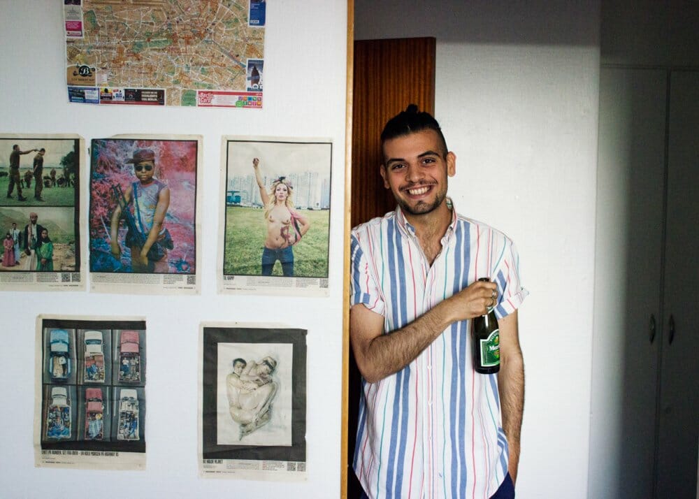 Leeor, student of History at UCPH, inside the room where he has been living for a year. 