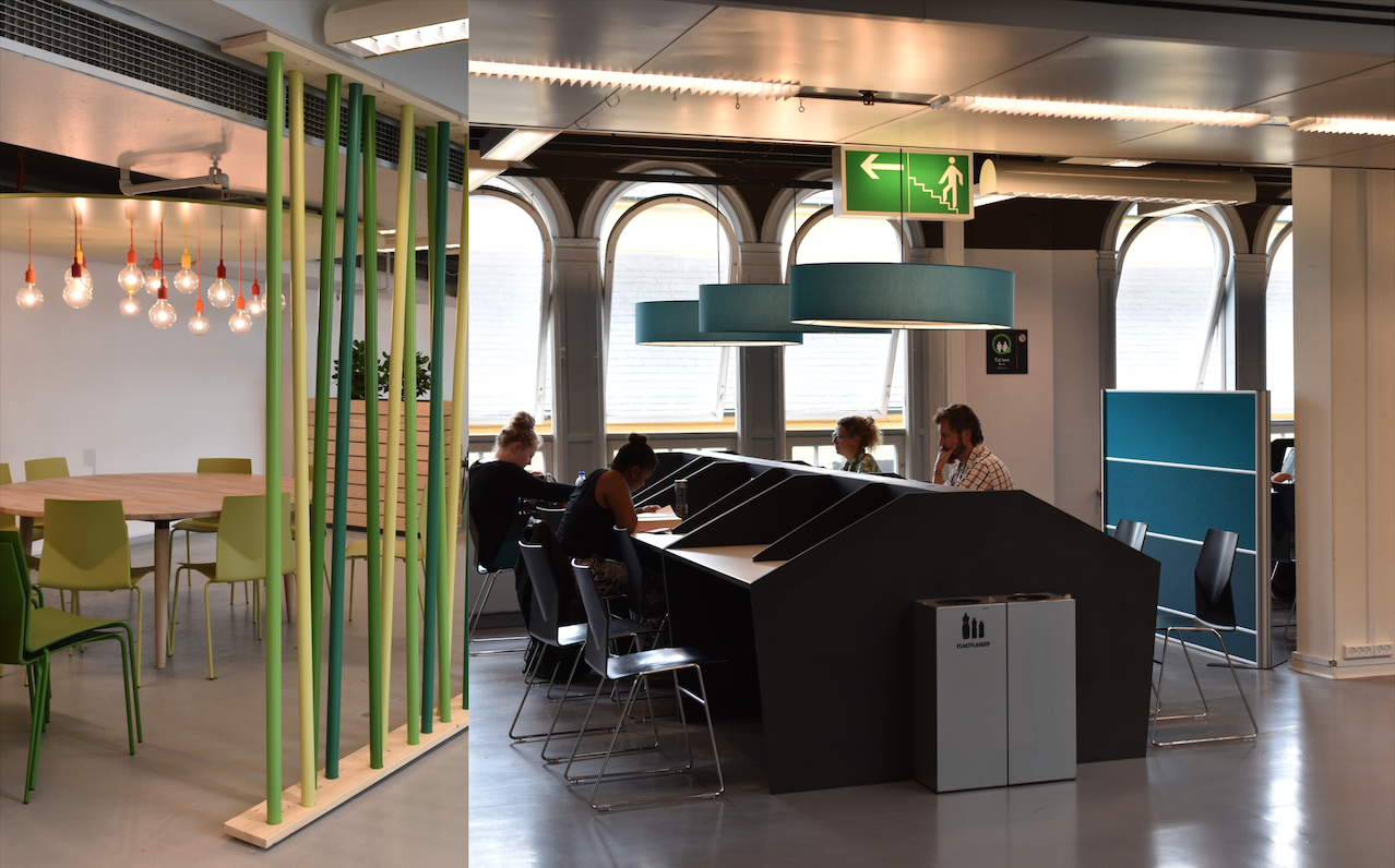 Hovedbiblioteket er centralt placeret og har et væld af forskellige slags studiepladser