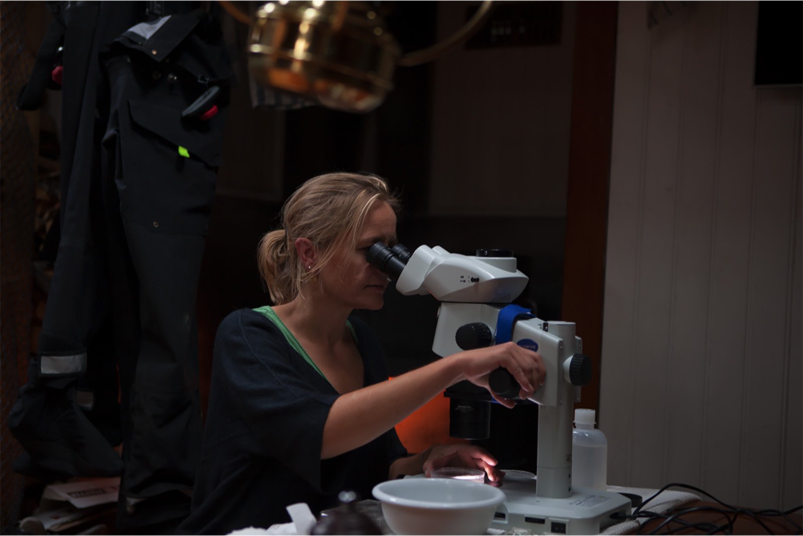 Research onboard a ship.