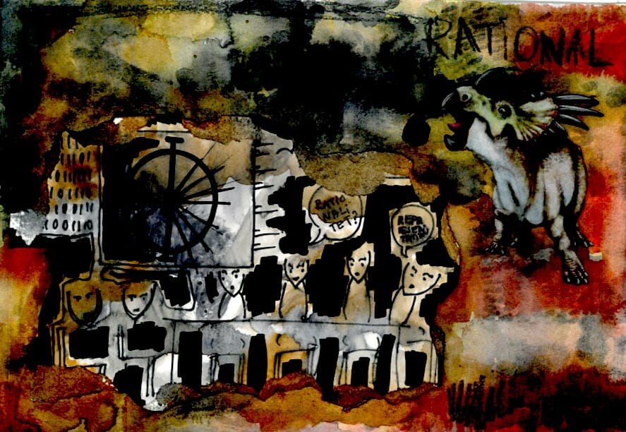 Dette værk lavede Jelena Bundalovic efter Dansk Filosofisk Selskabs årsmøde 2019.