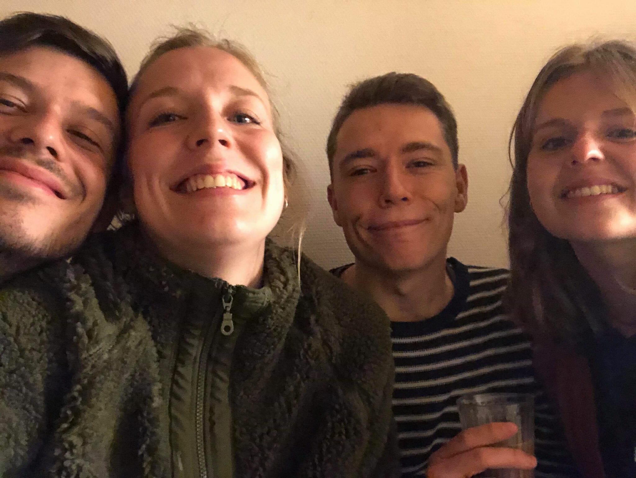 Political Science-student Ida Holm Sørensen (right) and her three fellow tutors.