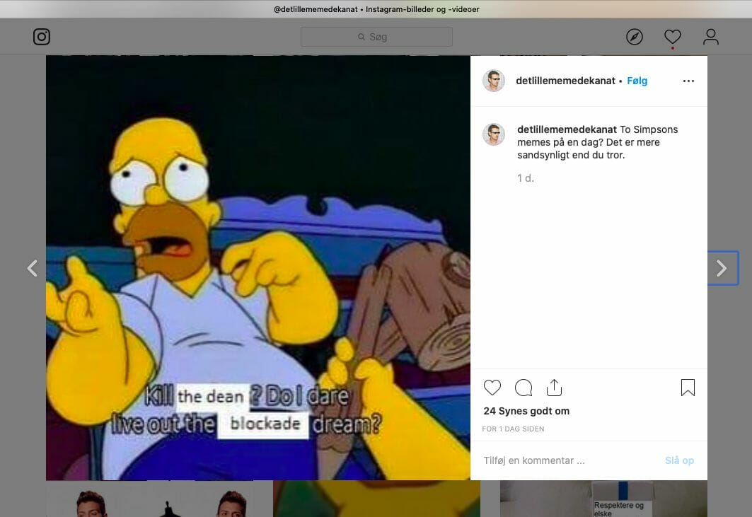 Screenshot fra detlillememedekanat (siden slettet fra siden).