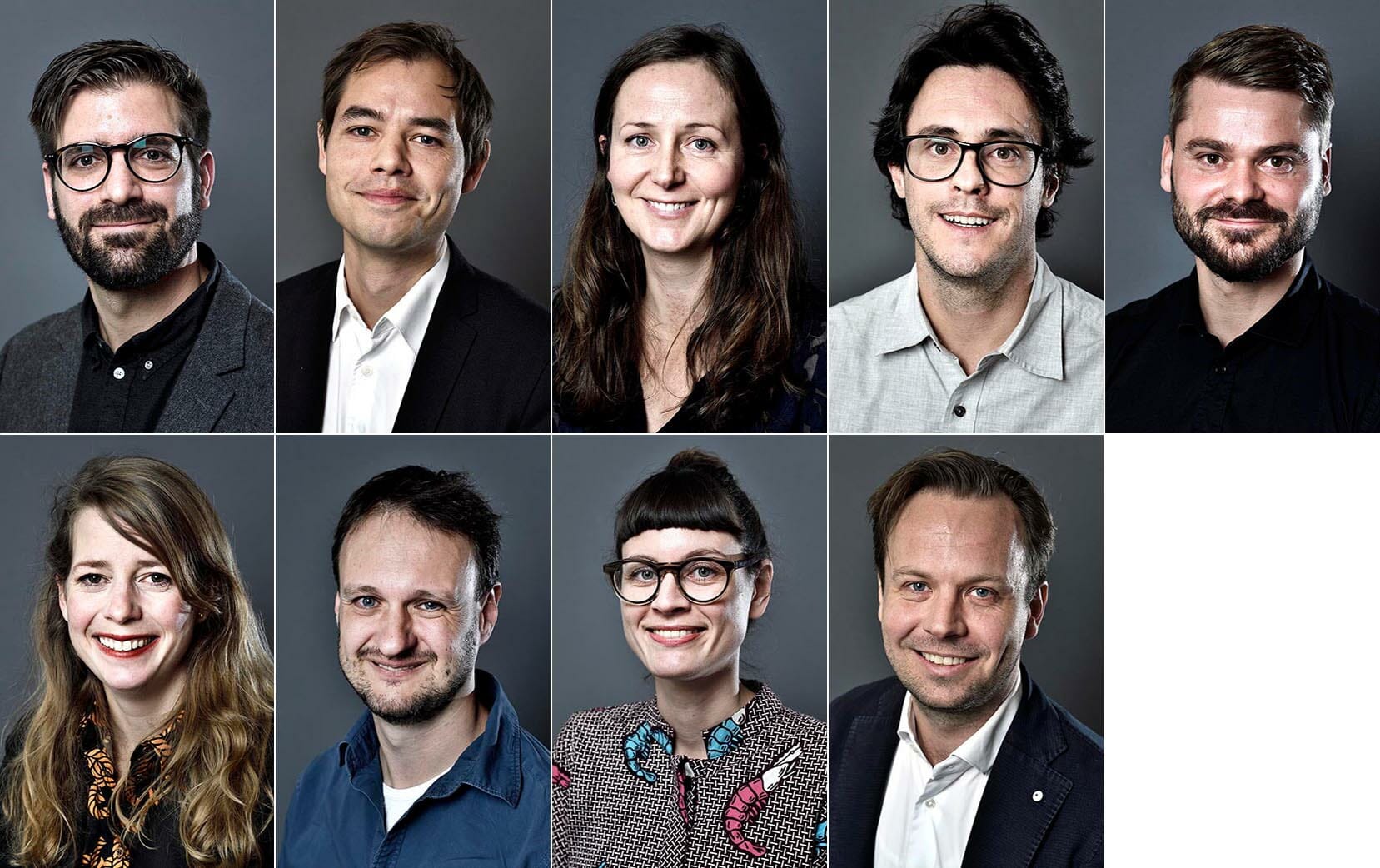 De ni forskere fra Københavns Universitet, der i 2019 modtager en Saupere Aude bevilling.