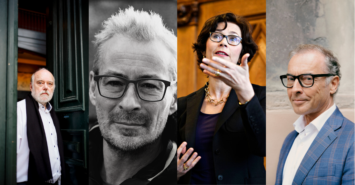 Former dean John Renner Hansen, Professor Eske Willerslev, former head of department Agnete Gersing and former chairman of the Board of the University of Copenhagen, Mads Krogsgaard Thomsen.