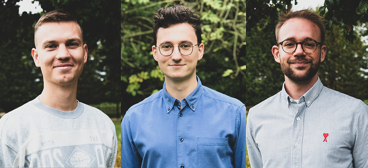 Malte Mathies Løcke (midt), Lauge Hansen (tv) og Kasper Stisen