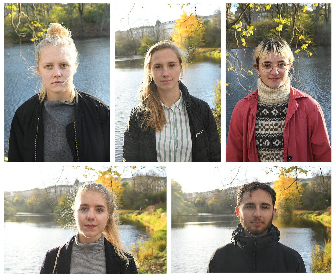 Fra venstre øverst: Helena Udsen (IMCC), Siv Jørup (SIMA), Frederikke Dandanell (SIMA). Nederst: Anna Møller Jakobsen (SIMA) og Eskil Nordahl Fundal (Den grønne studenterbevægelse). 