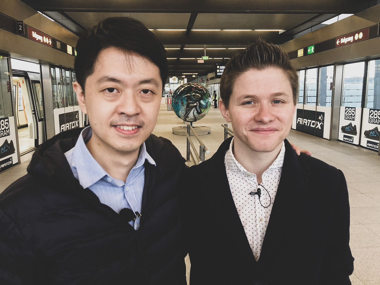 Ted Hui and Anders Storgaard at the airport before Ted Hui went on to London.