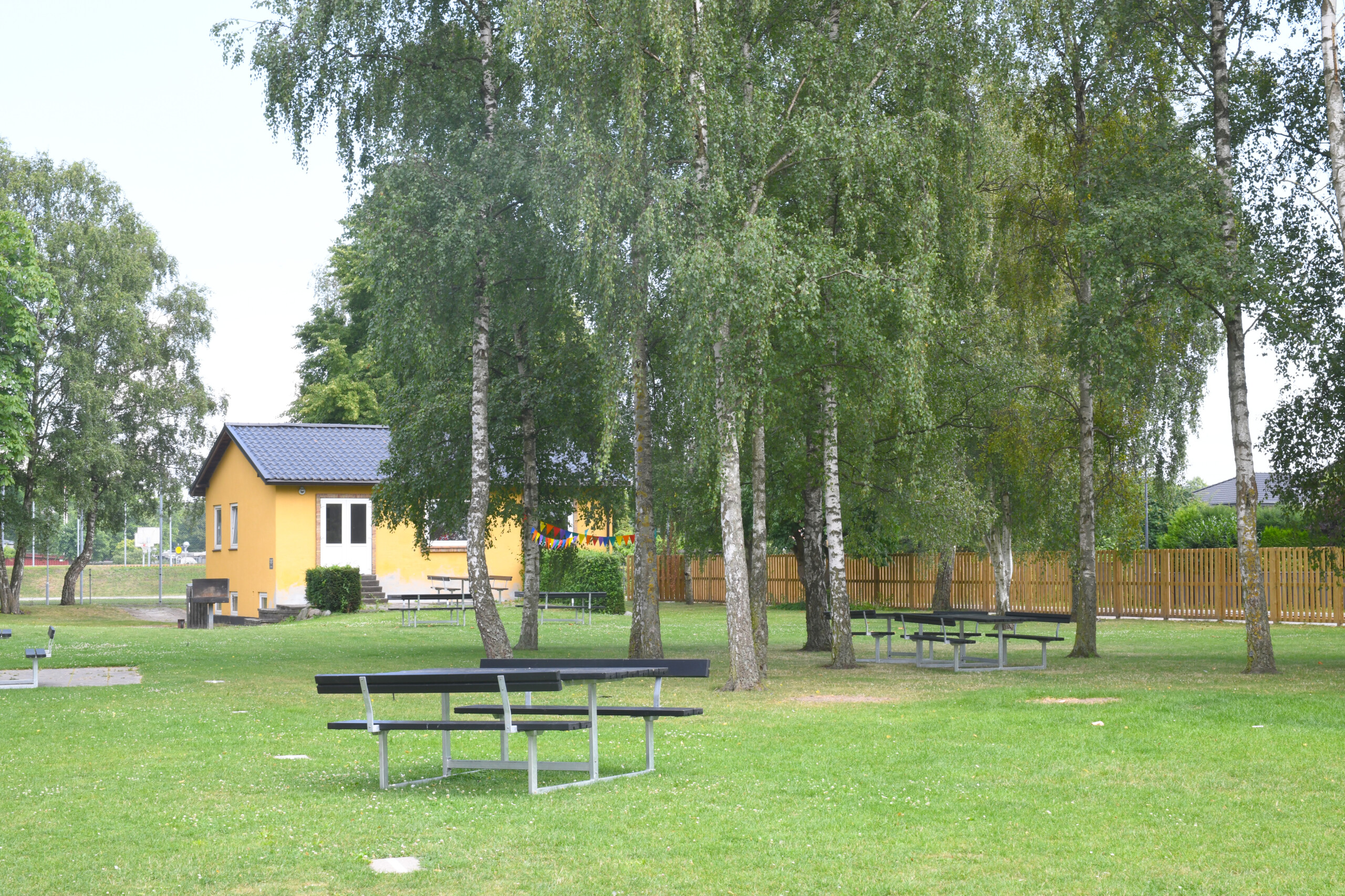 The Grønjordskollegiet has a large green area which is used for everything from studying, to playing sports and holding parties.