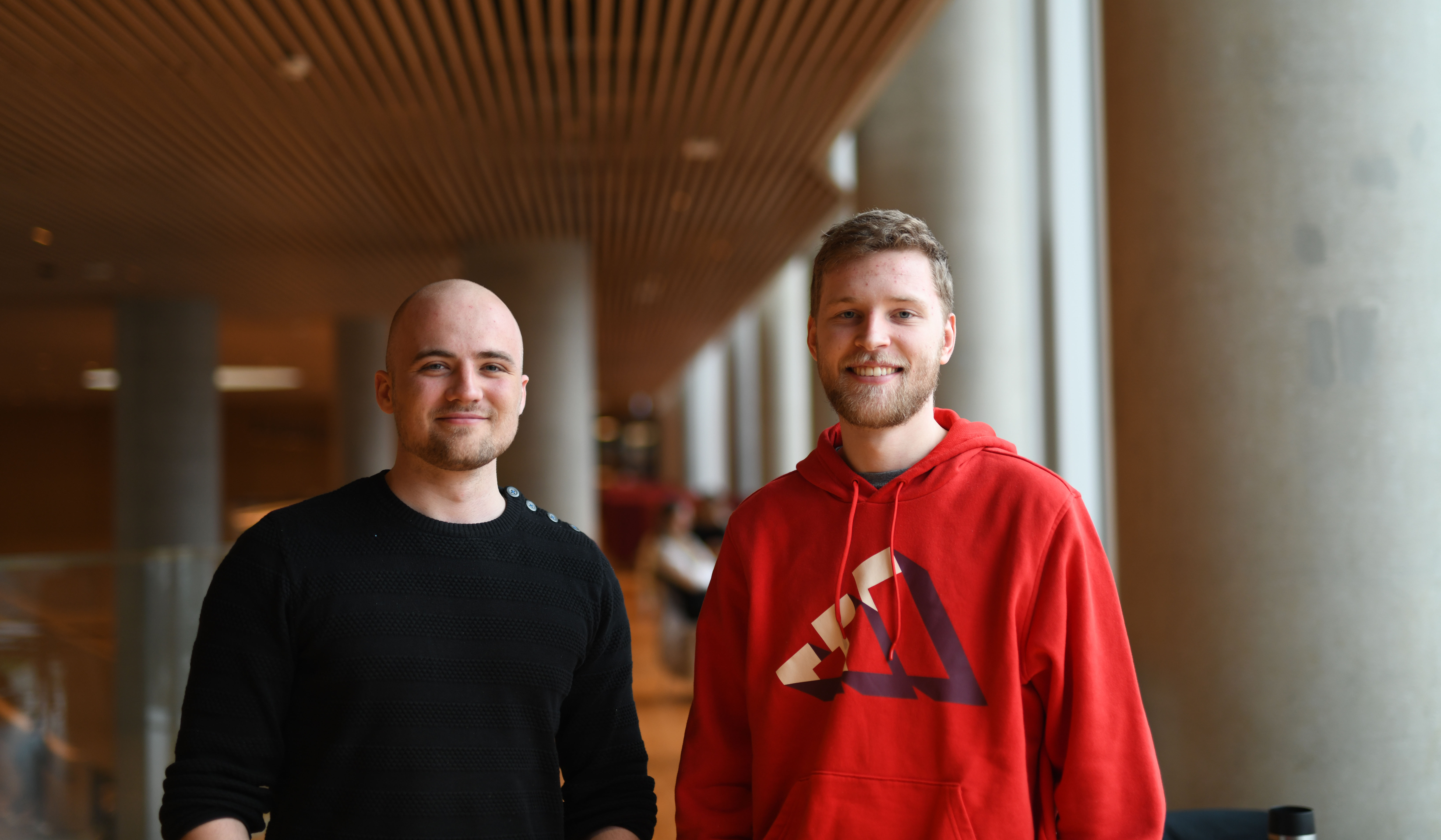 Mads Michaelsen og Rasmus Vorgaard læser medicin på femte semester.