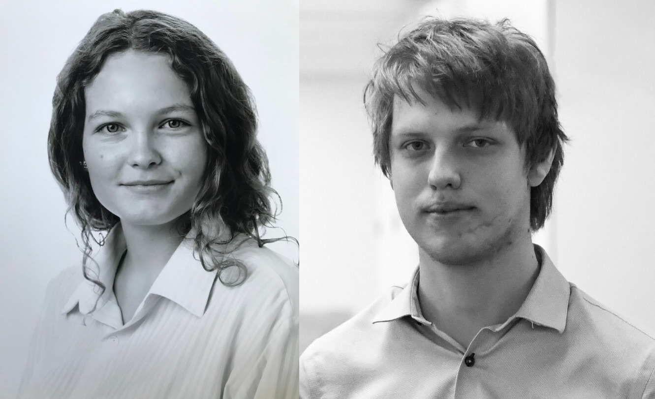 Signe Berner Johansen, bestyrelsesmedlem i Studenterrådet og Esben Bjørn Salmonsen, forperson i Studenterrådet.