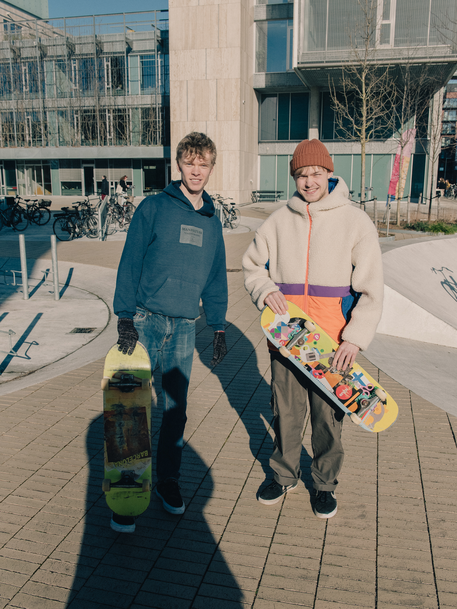 Stinus Damholt Jensen og Christian Bjørn Olsson der læser musikvidenskab på andet semester.

