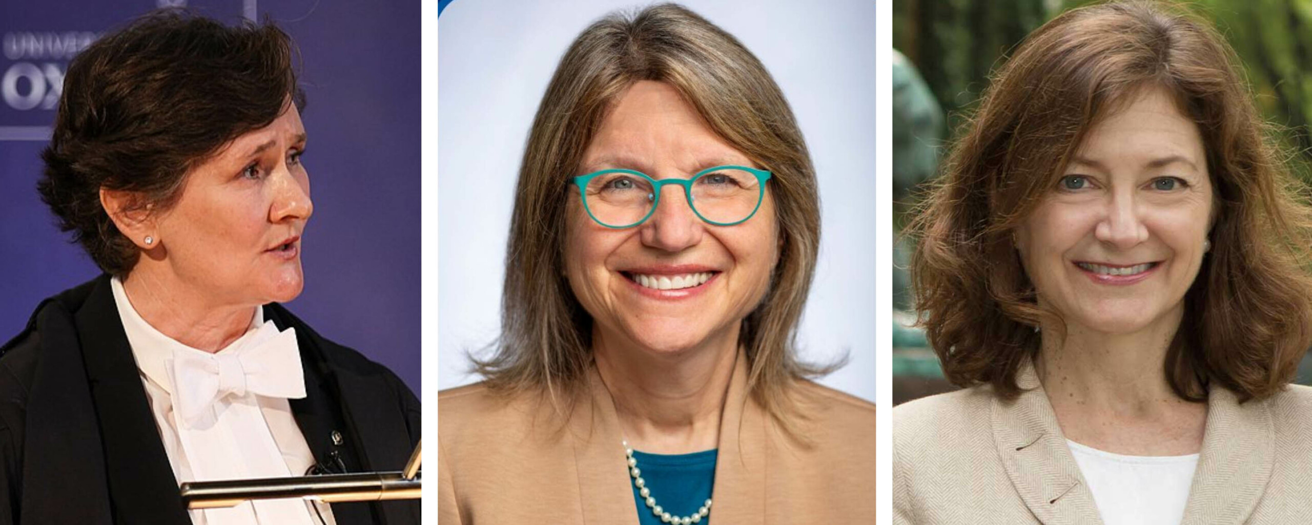 Fra venstre:  Irene Tracey, University of Oxford, Sally Kornbluth, MIT og Deborah Prentice, University of Cambridge. Claudine Gay (intet foto) skal lede Harvard University.