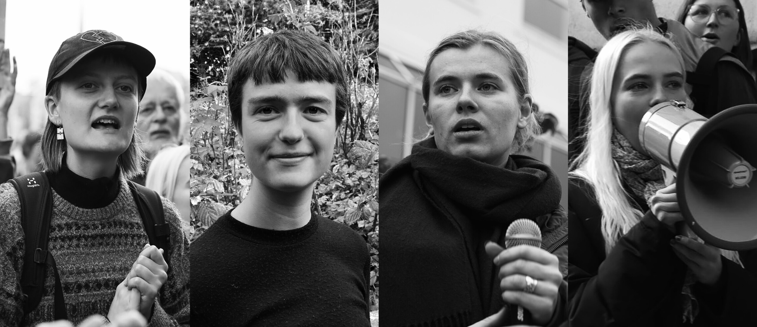 De fire skribenter fra venstre: Carina Valentin, Esther Emborg Bünemann, Caroline Bessermann og Elise Sydendal