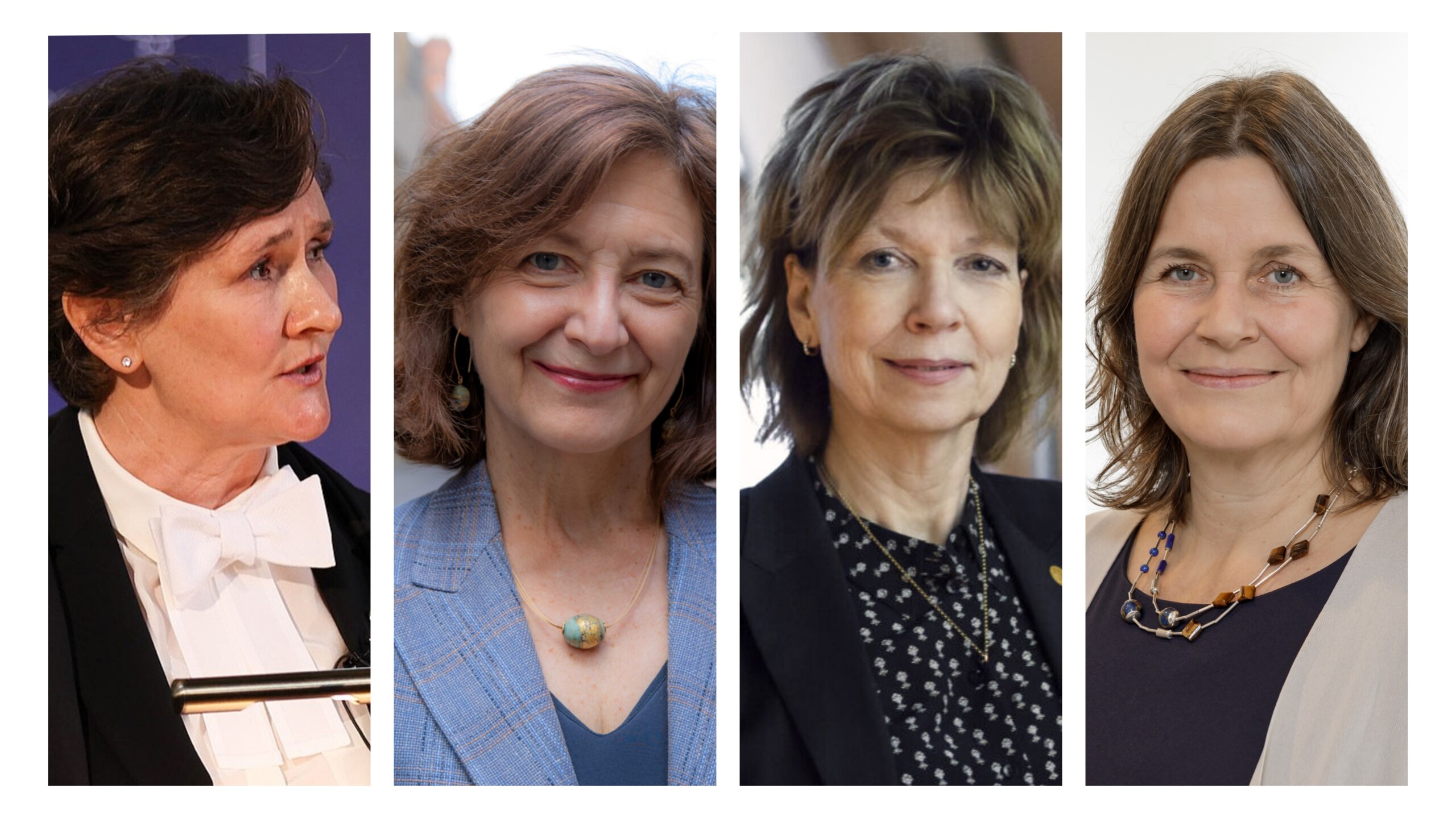 Fra venstre: Irene Tracey (rektor på universitetet i Oxford), Deborah Prentice (rektor på universitetet i Cambridge), Frauke Melchior (rektor på universitet i Heidelberg) og Annika Östman Wernerson (rektor på Karolinska Institutet). (Billeder: Universiteternes presseafdelinger + wikimedia commons)