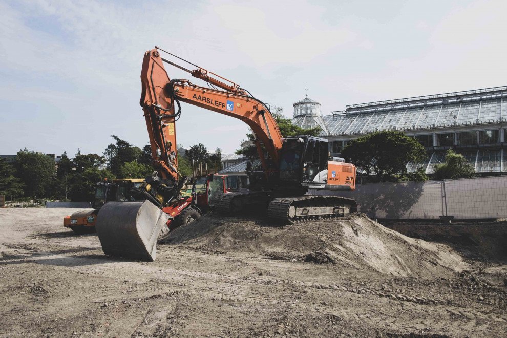 Arkivfoto fra 2019, da det første spadestik blev taget til det nye Statens Naturhistoriske Museum. 