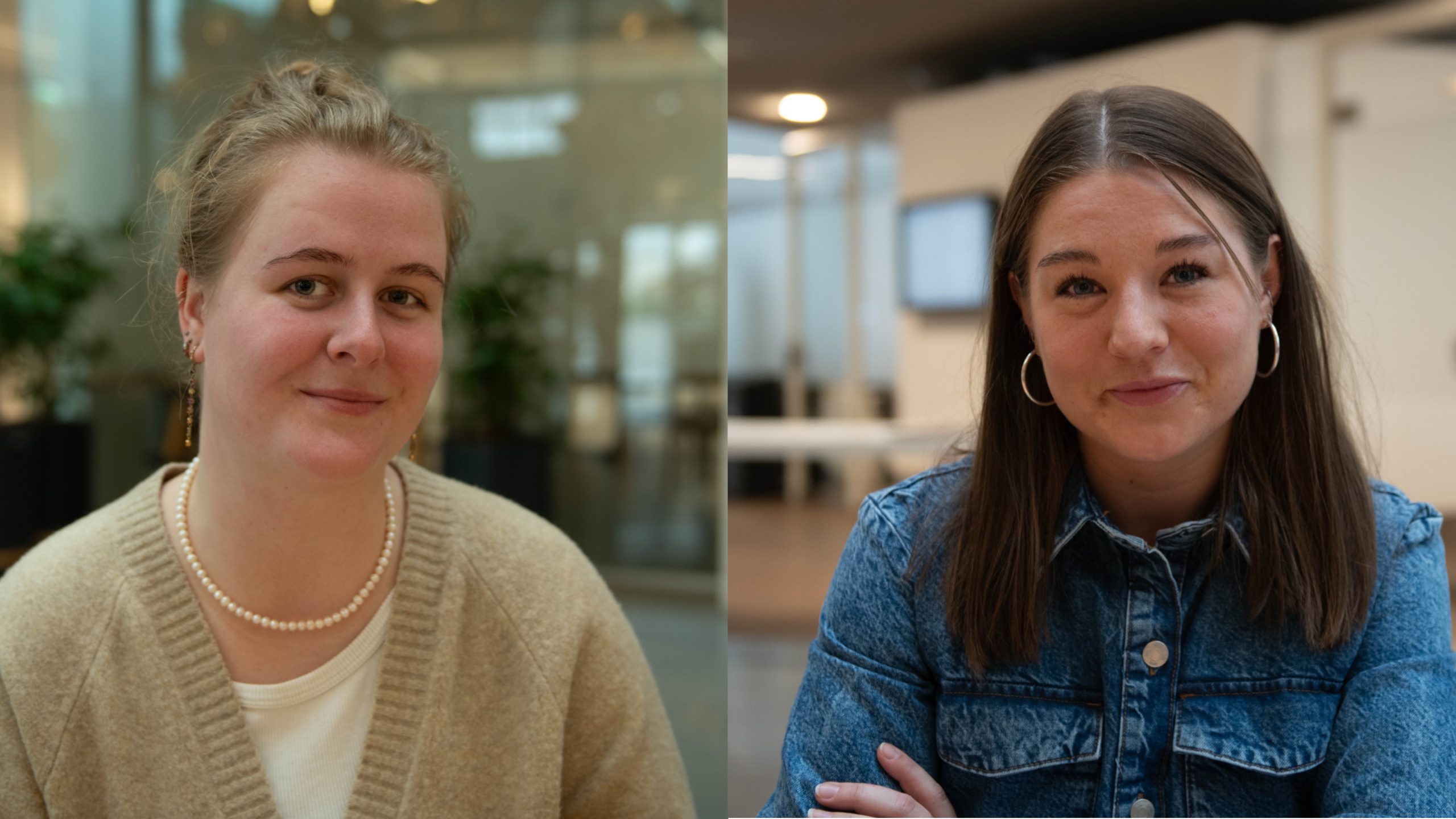 Frida Kragh Engholm (tv.) og Amalie Anderberg (th.) risikerer begge, at stå uden SU på den sidste del af deres uddannelse.