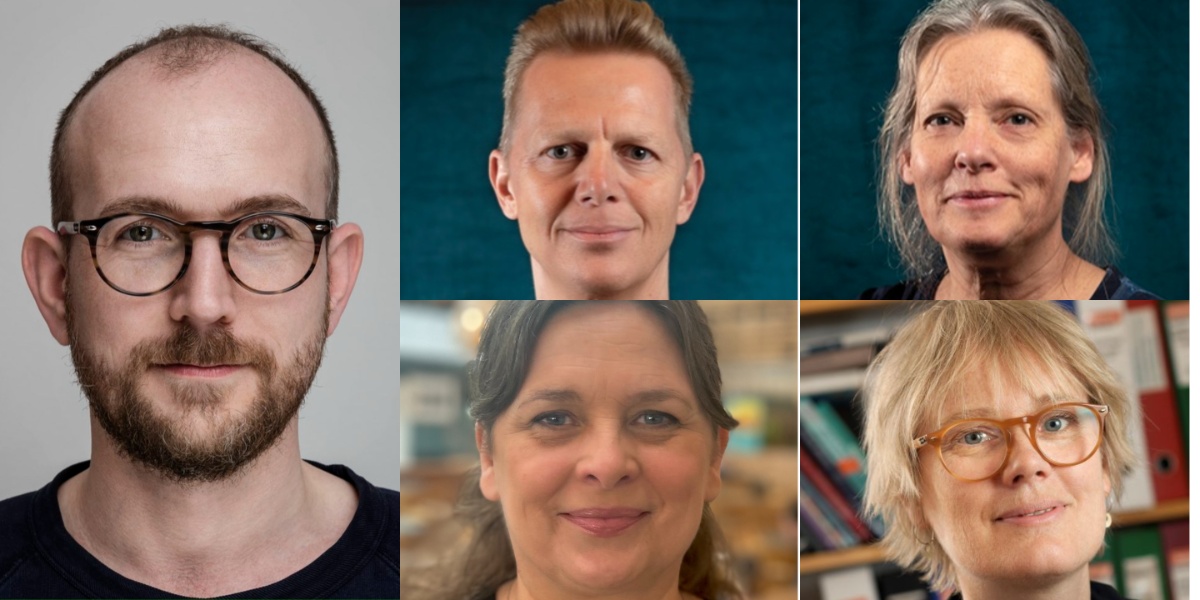 Fra venstre: Michael Nebeling Petersen, Klaus Høyer, Lone Schmidt, Astrid Pernille Jespersen og Rikke Lund 
