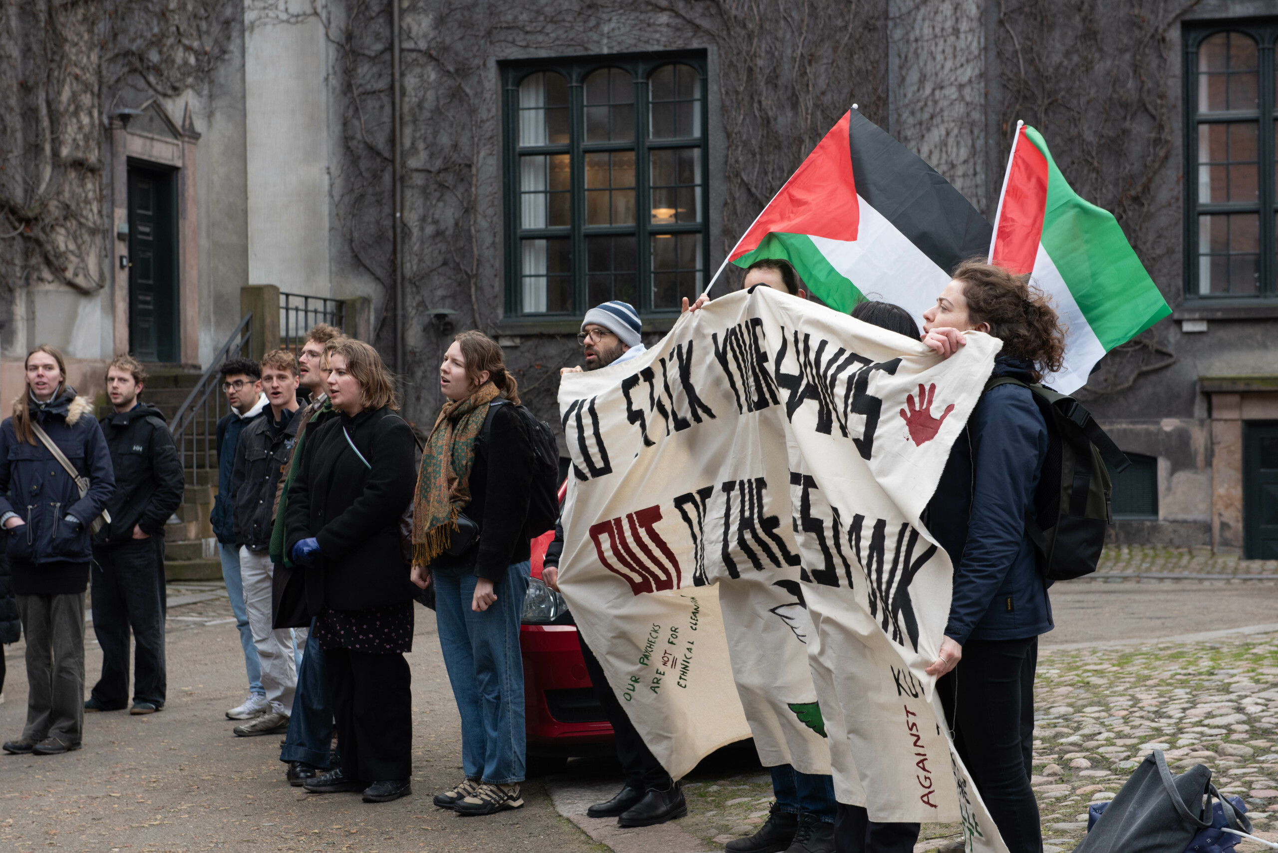 Students had turned up to demonstrate at Friday's board meeting.
