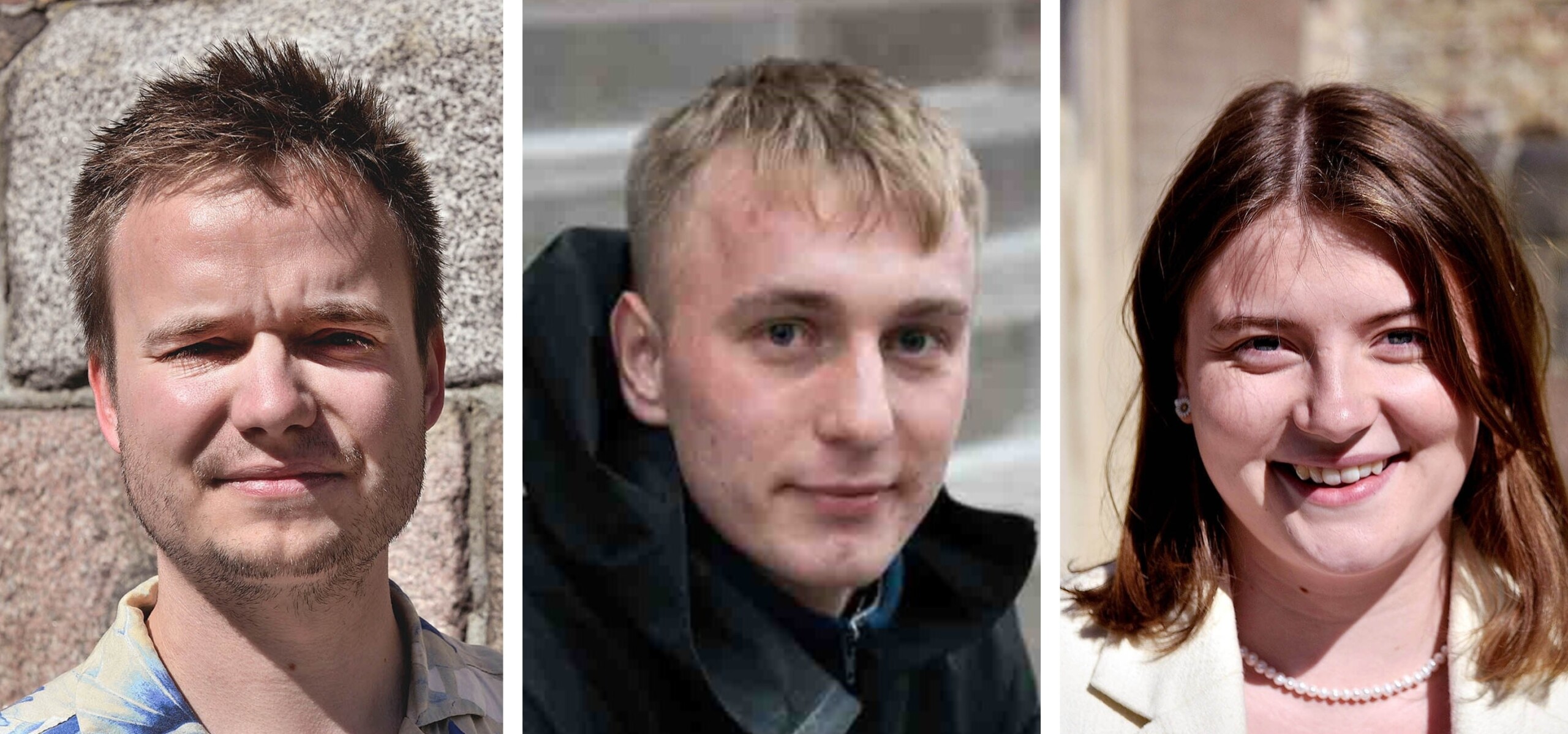 Fra venstre: Kevin Olesen, Studenterrådet, Thomas Holst Padkjær, Frit Forum, Josefine Paaske, Konservative Studerende. 