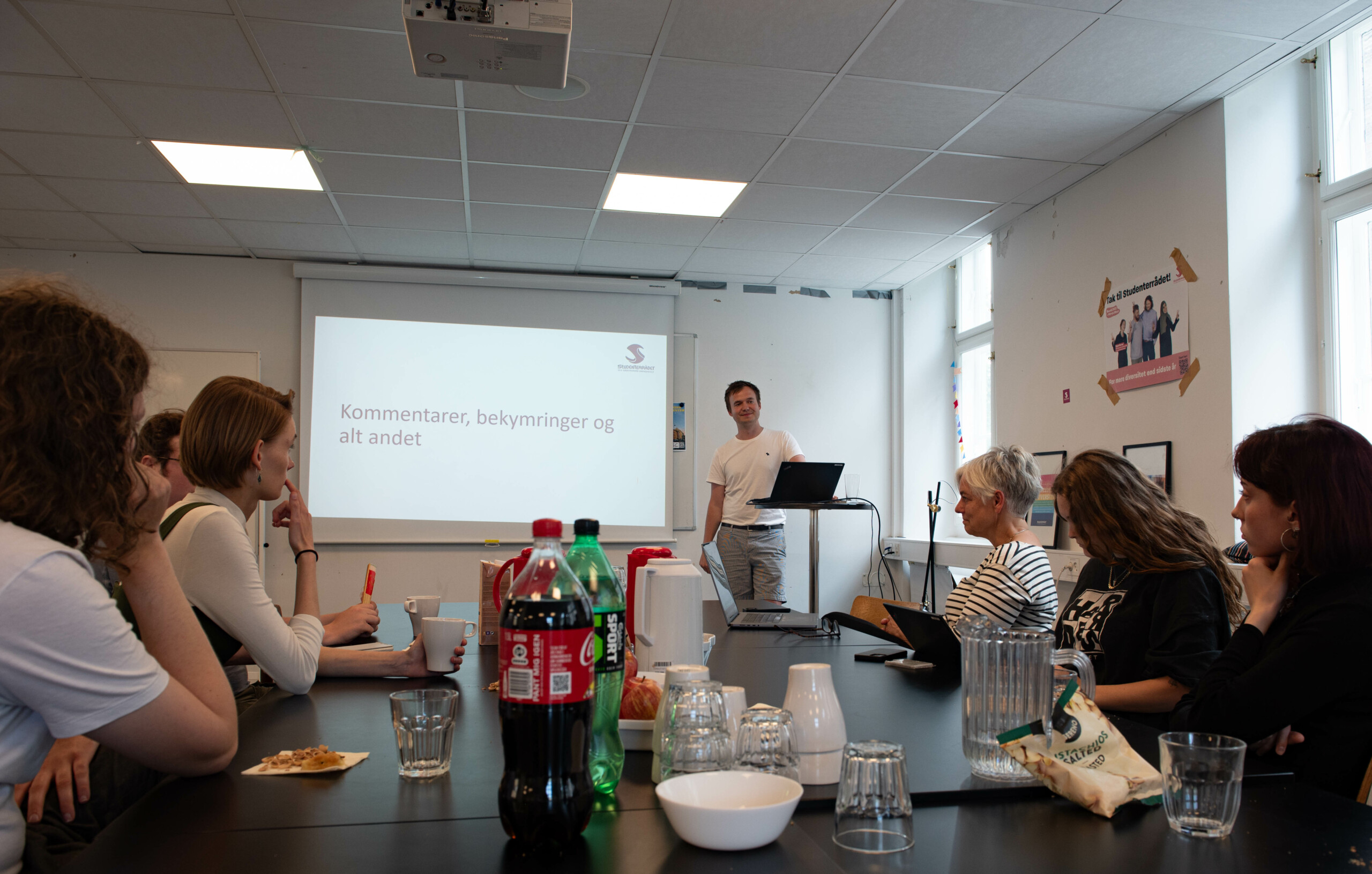 Kevin Olesen er studenterrepræsentant i bestyrelsen og ledte mødet for studerende 6. juni. 