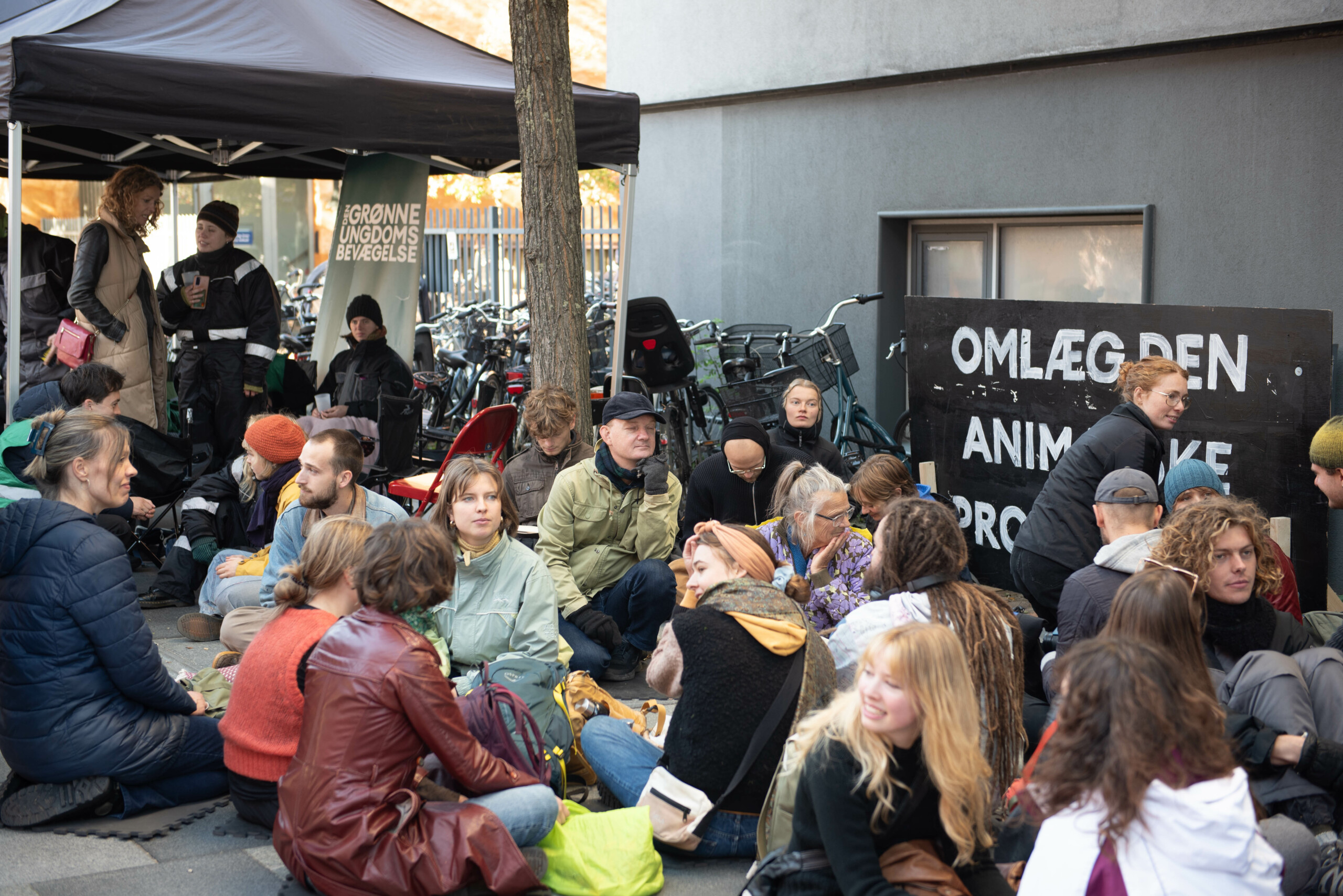 Mange var mødt op for at støtte de sultestrejkende. 