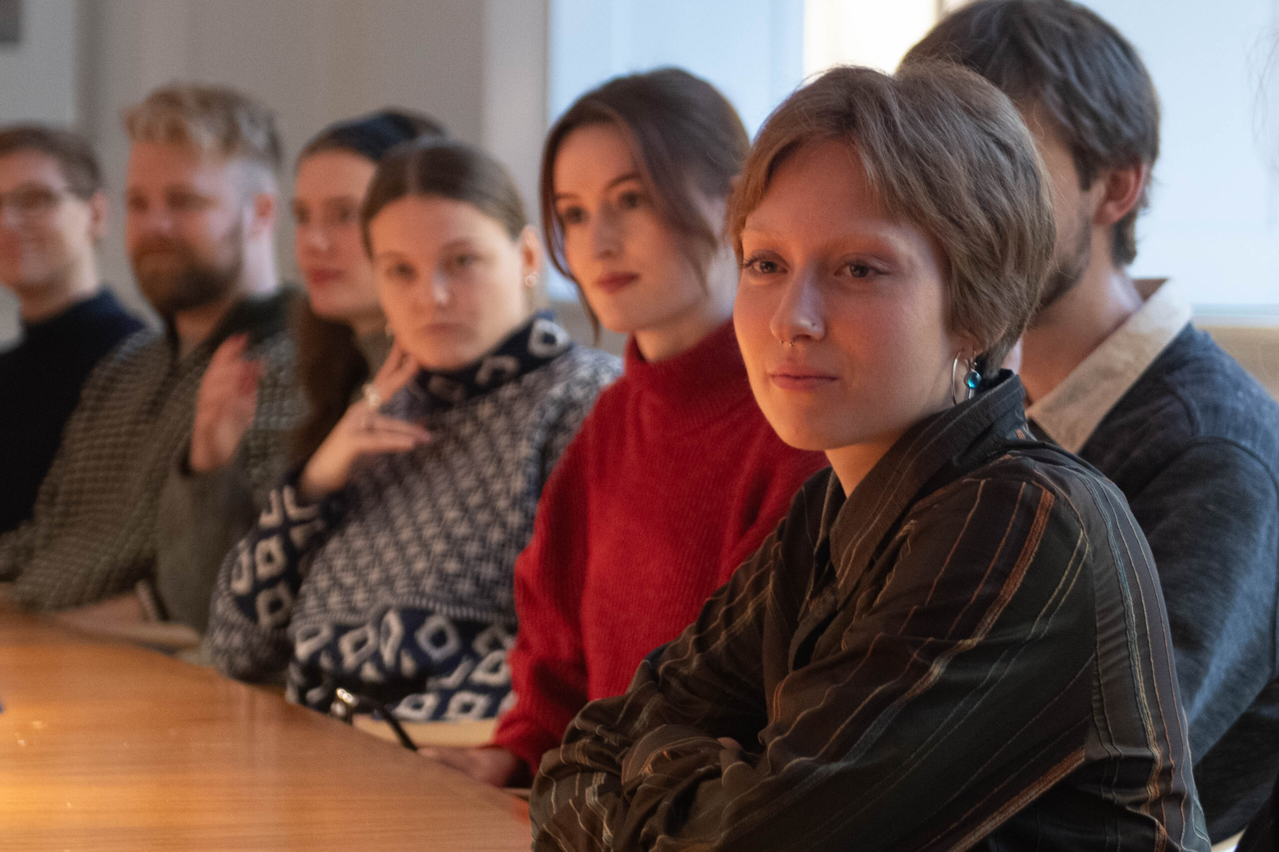 Spidskandidat for Studenterrådet, Emma Due, kort inden årets valgresultat blev offentliggjort.